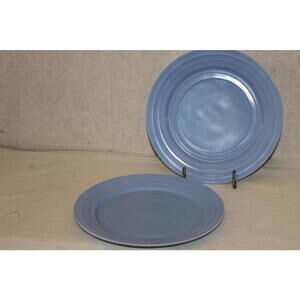 Vintage Hazel Atlas Moderntone Blue Dinner Plates - Set of 2